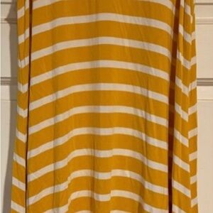 Old Navy Yellow and White Midi A-Line Dress Casual Resort Wear